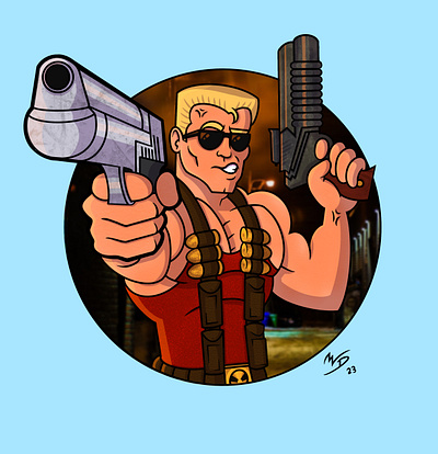 Duke Nukem background character design fantasy graphic design illustration logo