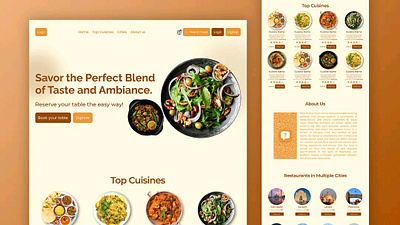 Figma design for a food website figma food website ui ux design webflow wireframe design
