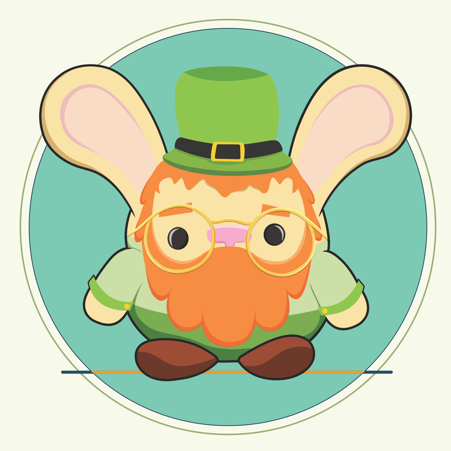 Leprechaun Bunny 2d amigurumi branding bunny character design character illustration crochet design graphic design green design icon illustration kawaii leprechaun logo mythical creature st patricks day sticker ui vector