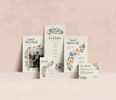 Wedding / Romantic Type with Florals graphic design wedding weddinginvitation