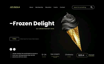 Ice cream website product design ui ux design website design