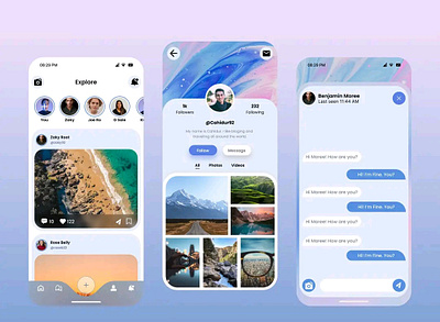 UI design for a social media app mobile app social media app ui wireframe design