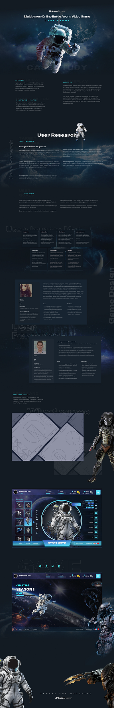 Space Fighter MOBA Game Concept Case Study..! case study design game design game ux illustration interface moba game space game ux case study vector