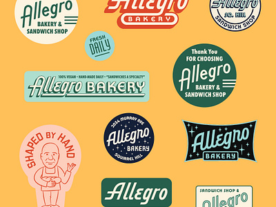 Allegro Bakery Branding - overview #3 branding design identity illustration lettering logo type typography