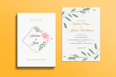 Wedding invitation graphic design illustration invitation vector watercolor brush wedding wedding invitation