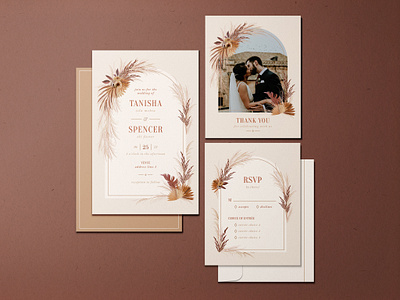 Wedding / Desert Florals graphic design invitationdesign wedding