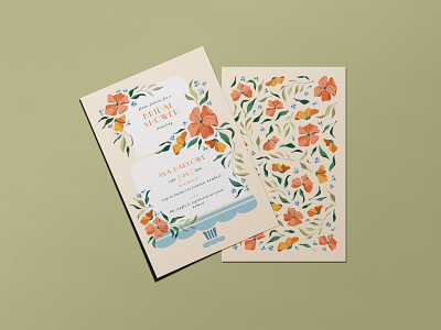 Wedding Parties / Cake floral graphic design invitationdesign wedding wedding cake