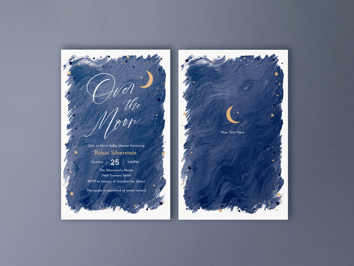 Baby Shower / Over the Moon baby shower graphic design invitationdesign moon print