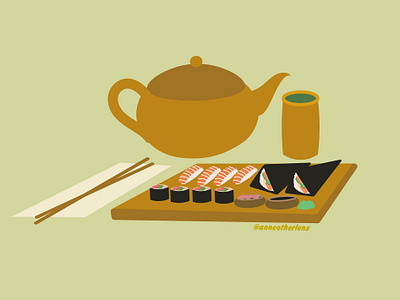 Sushi Flat Vector Graphic Illustration adobe illustrator asian foods brand design digital illustration food design graphic design isometric illustration spot illustration vector art vector design