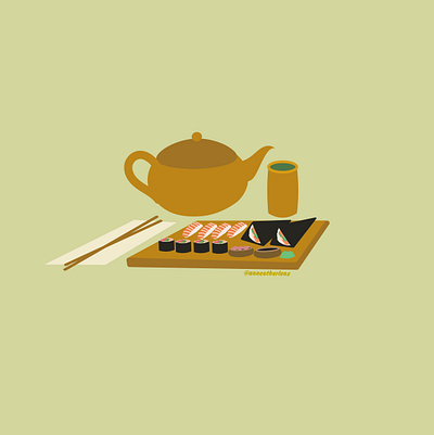 Sushi Flat Vector Graphic Illustration adobe illustrator asian foods brand design digital illustration food design graphic design isometric illustration spot illustration vector art vector design