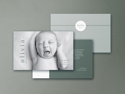 Birth Announcement / Classic graphic design invitationdesign