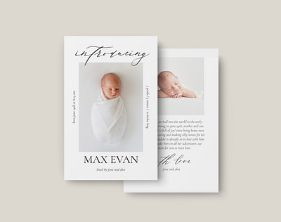 Birth Announcement / Introducing graphic design invitationdesign print