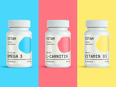 Vitamin jar design branding drug jar medicine minimal pack package tablets vitamins