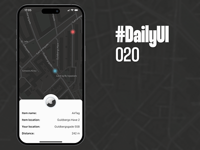 #DailyUI 020 - Location Tracker 020 airtag app daily ui dailyui dailyui 20 dailyui020 design figma gps location map mapsicle tracker tracking ui