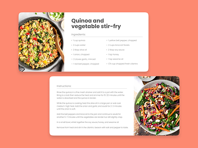 Daily UI #040 - Recipe 040 40 daily daily ui daily ui 040 design food recipe ui ux