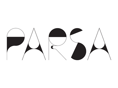 PARSA - typography abstract branding design english graphic design line logo logotype minimal modern name persian typography