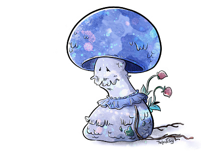 Sad Mushroom Boy cartoon character concept character design comic art cute fantasy art illustration
