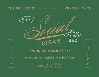 Social Cigar shirt design bar branding cigar identity logo lounge script shirt social typography wordmark
