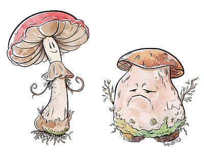 Best fungi buds cartoon character concept character design comic art cute fantasy art illustration