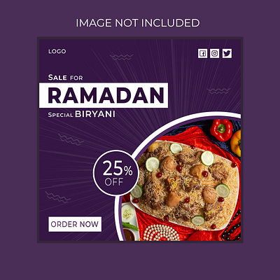 Social media biryani post design for RAMADAN. adobe illustrator banner design biryani biryani post design biryani sale biryani sale poster design graphic designer islam marketing muslim post post design poster ramadan social media social media post design square banner template vector