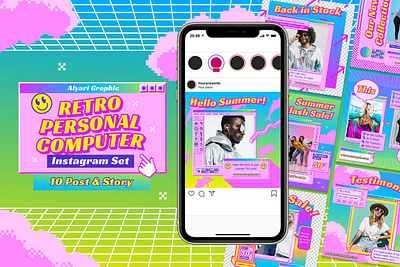 Retro Instagram Template Set app instagram instagram banner instagram post instagram post template instagram posts instagram posts template instagram stories instagram stories template instagram story instagram story template instagram template instagram templates social media social media banner social media pack social media templates socialmedia stories ui