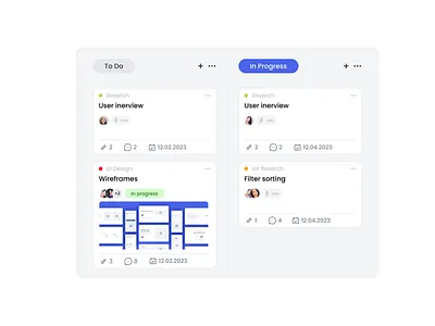 Kanban board components design ui ux