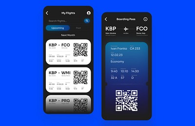 Boarding Pass airport app boardingpass challenge dailyui dailyui024 design mobile mockup plane travel ui uiux