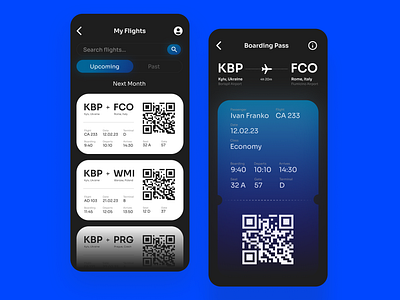 Boarding Pass airport app boardingpass challenge dailyui dailyui024 design mobile mockup plane travel ui uiux