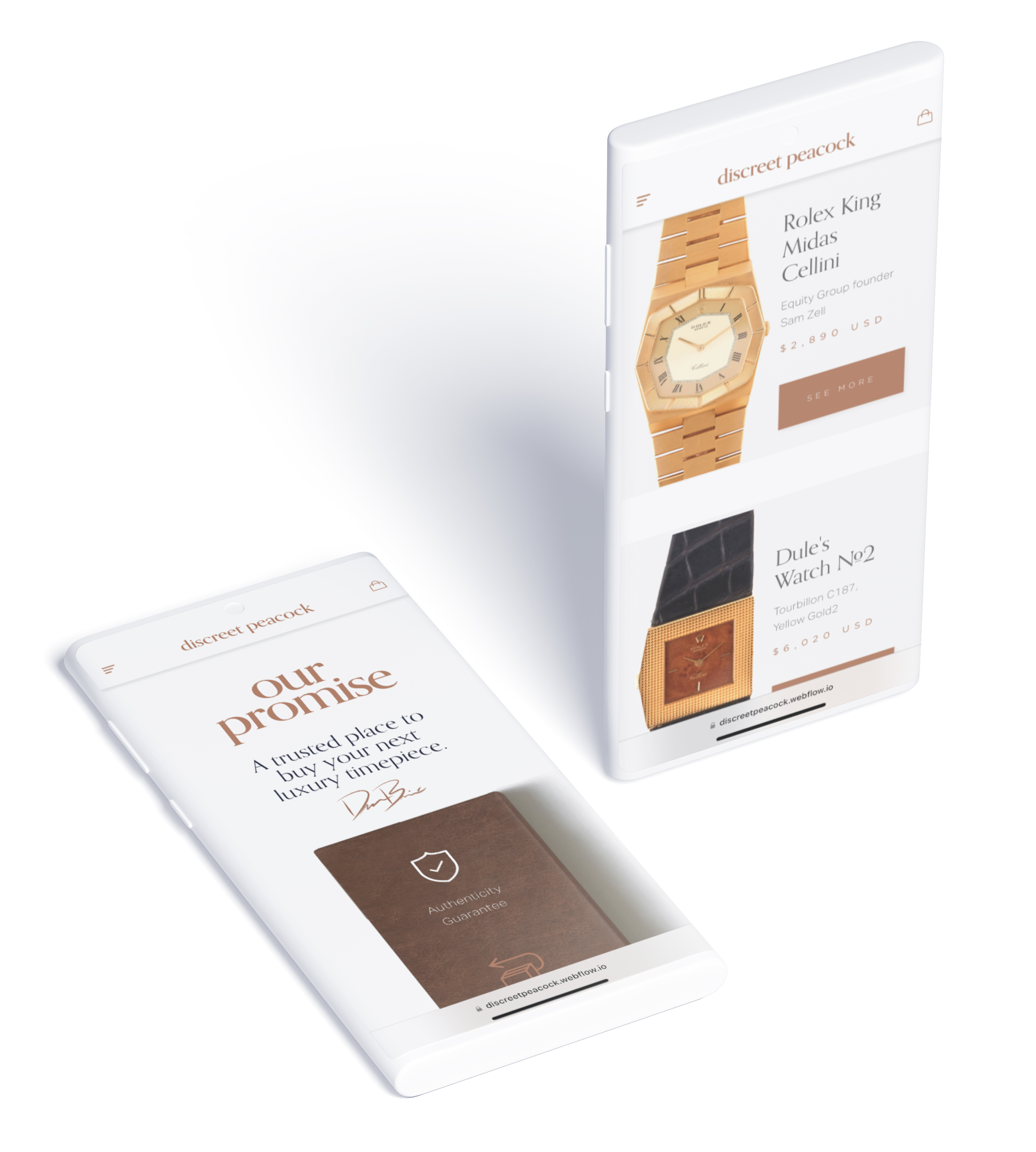 Discreet Peacock Web App UX fashion mobile ui ux