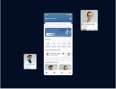 MedXpert Medical Consultation Mobile App consultation design home home screen med medical medical app product design ui ux