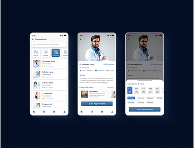 MedXpert Medical Consultation Mobile App - Consultation Booking app application consultation consultation booking design med med app medical medical app mobile app product design schedule ui ux