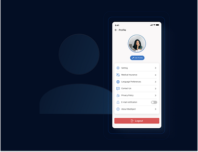 MedXpert Medical Consultation Mobile App - Profile app design med medical mobile app product design profile ui ux