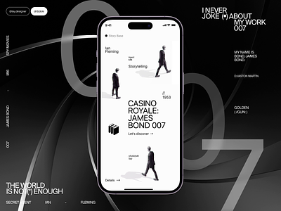 007 - Books Library App Concept app audiobook books concept creative design ebook ecommerce interaction ios james bond library mobile movie reader ui ux