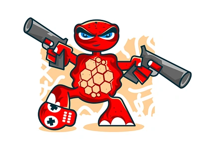 Criminal Turtle animals art artwork branding cartoon criminal design dribbbleillustration dribbbleinspiration graphic design illustration illustrator inspiration logo mascot red stickers turtle vantage vector