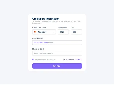 Checkout UI component design ui ux