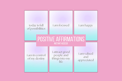 Positive Affirmation Card Printables graphic design illustration
