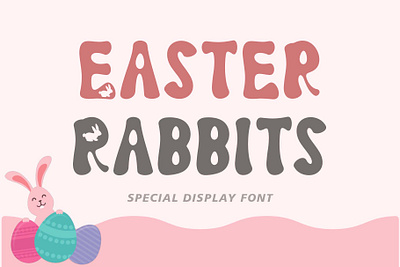 Easter Rabbits beautiful branding design display easter font font design handwritten illustration logo summer ui