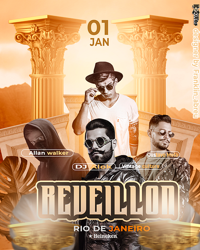 Flayer Reveillon flyer graphic design