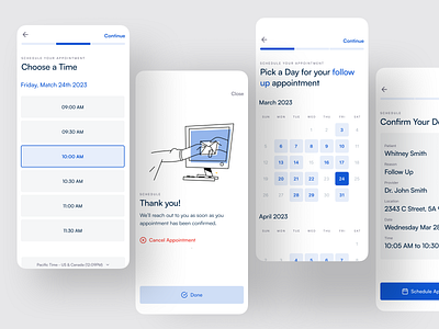 Patient Scheduling and Texting App admin app booking calendar calendly design system healthcare insurance interaction medical medtech mobile patient product design saas scheduling texting ui ui kit ux
