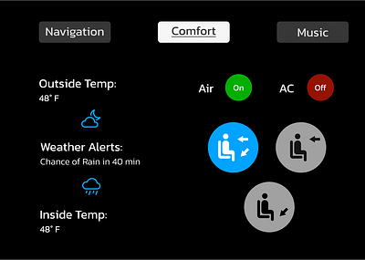 Daily UI Day 34 ac air air conditioning app branding car car interface cars daily ui dailyui design heat icon interface temperature ui ux