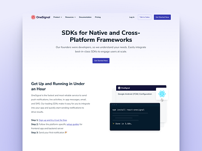 SDKs for Native and Cross-Platform Frameworks cli developers engineers onesignal sdk ui