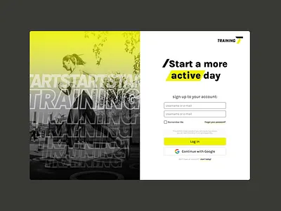 Training Log In | Daily UI 001 001 daily ui design freelance gym gym platform log in training ui ux web web design