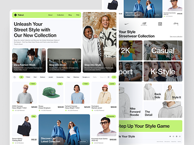 Tobrut - Streetwear Market Place Landing Page cart catalouge clean clothing design e commerce fashion landing page market place online store shopping store trend ui ui ux ux web web design website website design