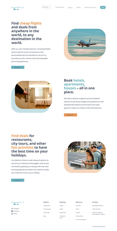 Travel Hive Landing Page - UI Design design travel ui ux