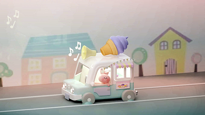 Cooky Driving Around In An Ice Cream Truck 3D Model/Animation art bt21 ice cream icecream icecream truck truck