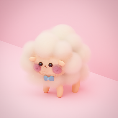 Little Lamb 3D Model art character lamb plushie sheep wool