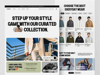 Runway - Fashion E-Commerce Website 🛒 cloth clothing clothing sore e commerce fashion header landing page marketplace online store shop shopify store web web app web design webflow website