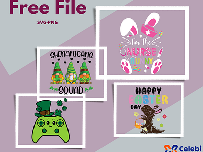 FREE FILE celebi celebidesignstudio design easterday freefile patrickday svg