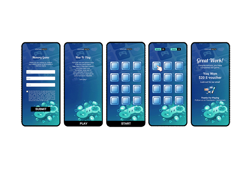 Memory Game adobe photoshop animation gif branding customer engagement game design gamification gif graphic design illustration memory game mobile game online marketing reward management uiux