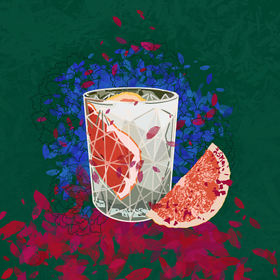 Cocktail florale branding design graphic design illustration minimal procreat ui ux